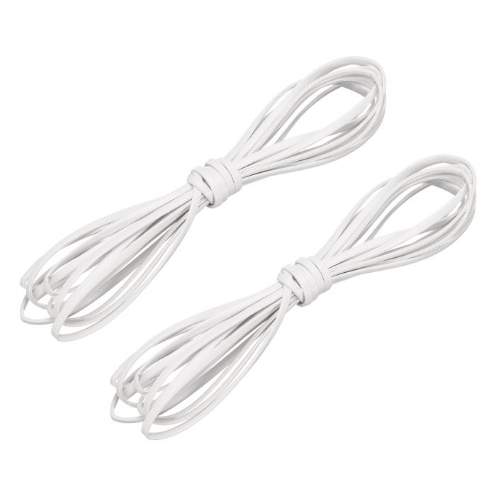 uxcell 2バンドルのフラットレザーコード、5.5ヤード4mmレザークラフトレーシングストリップ、ホワイト