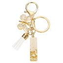 uxcell イニシャルレターキーチェーン レジン製かわいい蝶のタッセルペンダントアクセサリー 女性用アルファベットキーリング 財布 ハンドバッグ バックパック用 金-I