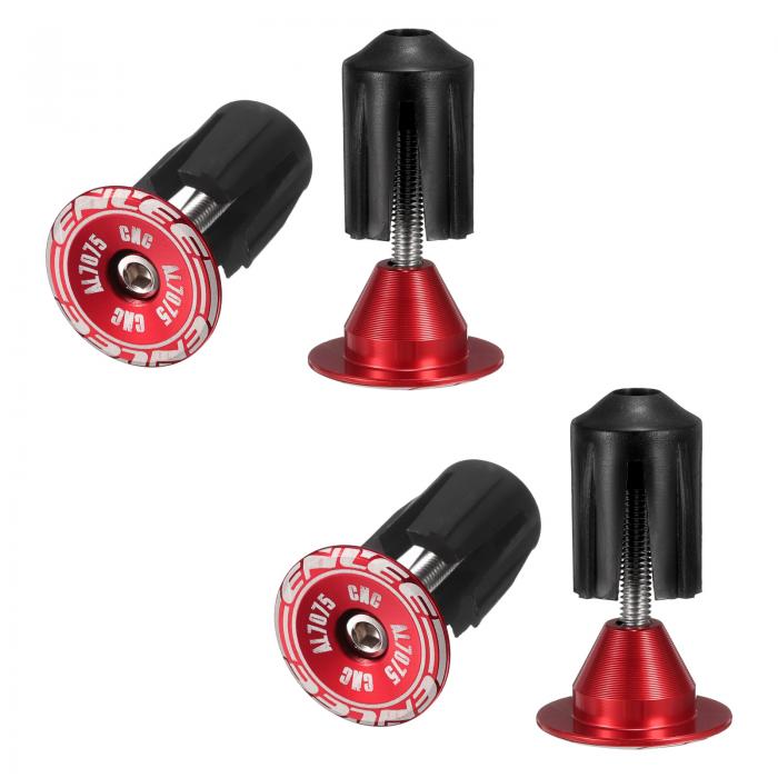 uxcell 2ペアの自転車ハンドルバーエンドプラグ、アルミニウム製バーエンドキャップ、24-35mm調整可能..