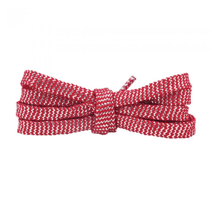 Elerevyo Glitter Shiny Metallic Wavy Flat Shoelaces, Gold Silver Sequin Sparkling Shoestrings Laces for Sneakers 2 Pairs Red-Silver 120cm/47.2