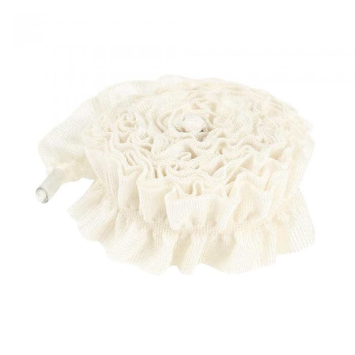 Elerevyo Shoelaces Ruffled Ribbon Solid Color Pleated Elastic Shoe Strings for Sneakers 2 Pairs Cream White 80cm/31.5