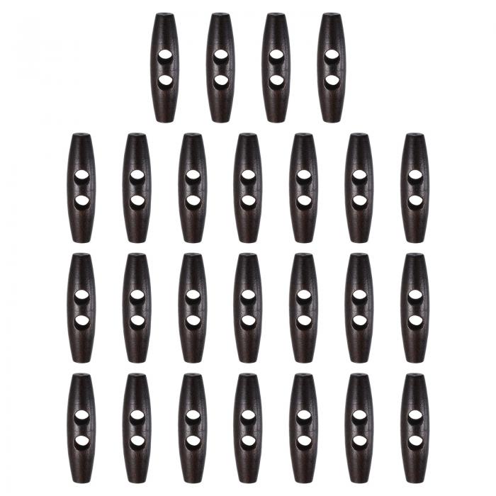 uxcell 25個 木製トグルボタン55mm / 2.2