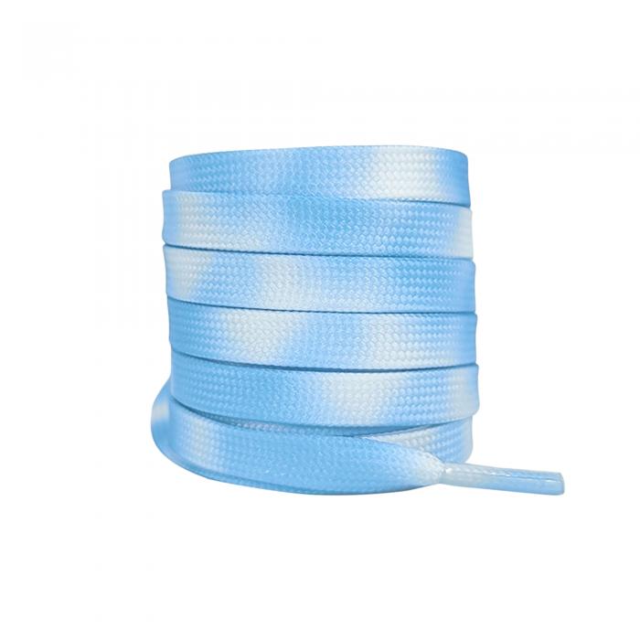 Elerevyo 1 Pair Tie-Dye Flat Shoe Laces for Sneakers, 0.31'' Soft Shoelaces Shoestrings for Casual Hiking Shoes Colorful-5 140cm/55.1