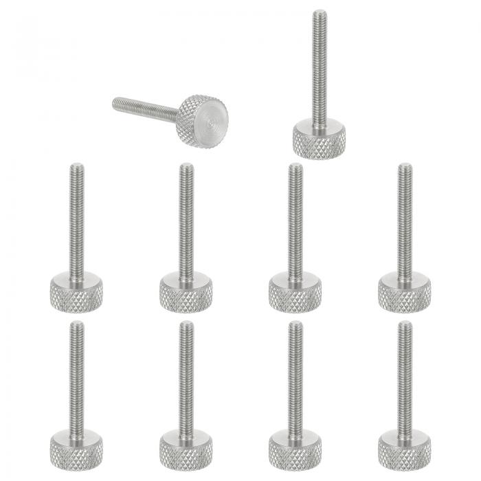 uxcell 10個 M3 x 25mm ニュート゛ルつまみねし゛ 304ステンレス鋼平頭つまみねし゛ メトリックタ゛イ..