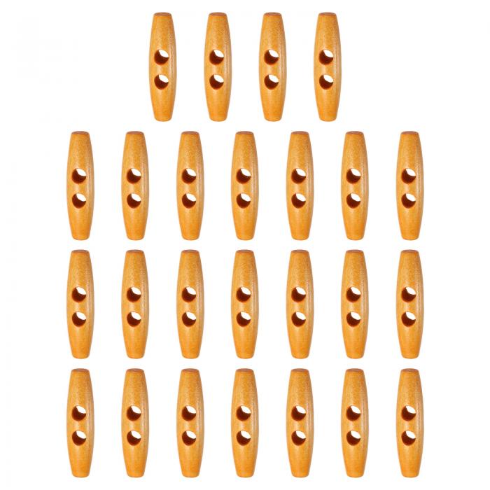 uxcell 25個 木製トグルボタン55mm / 2.2