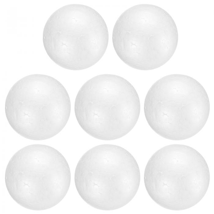 uxcell 8個 白いフォームボール 3インチ ポリスチレンクラフトフォームボール アート 家庭用 DIY パー..