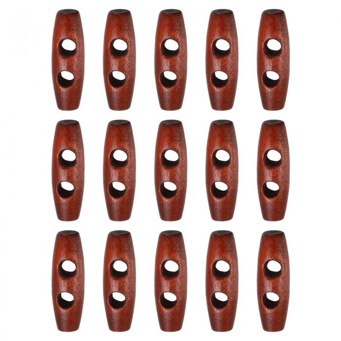 uxcell 15個 木製トグルボタン30mm / 1.2