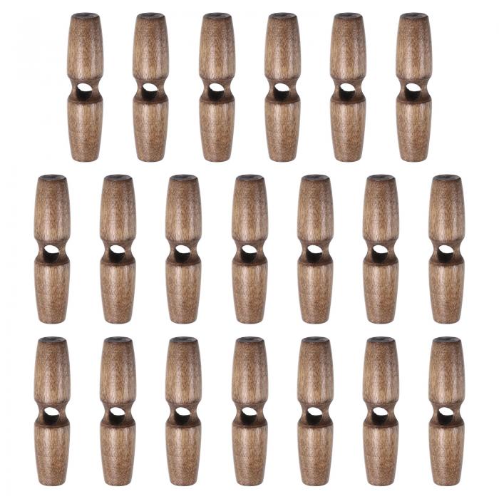 uxcell 20個 木製トグルボタン55mm / 2.2