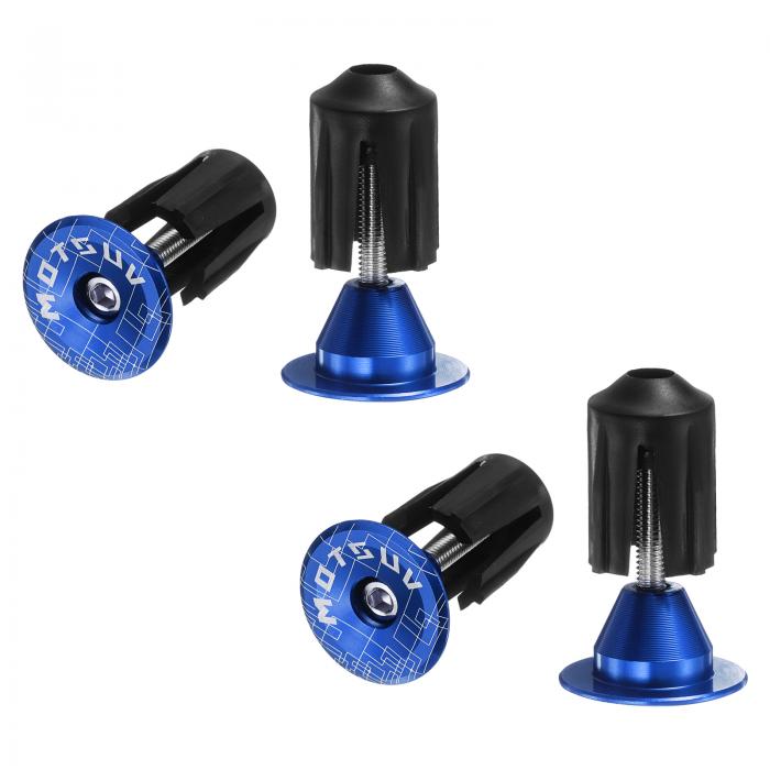 uxcell 2ペアのバーエンドプラグ、アルミニウム製ハンドルバーエンドキャップ、自転車プラグ0.7oz、MTBロードBMX固定ギアバイク用の拡張ロック、ブルー