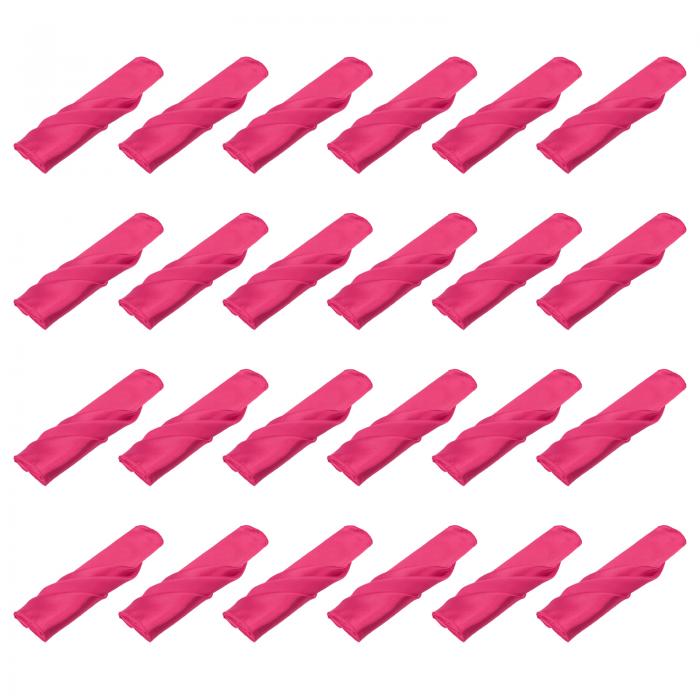 uxcell 24枚 ローズレッドサテンテーブルナプ キン ポリエステル製 正方形 明るいテーブルナプ キン フ..