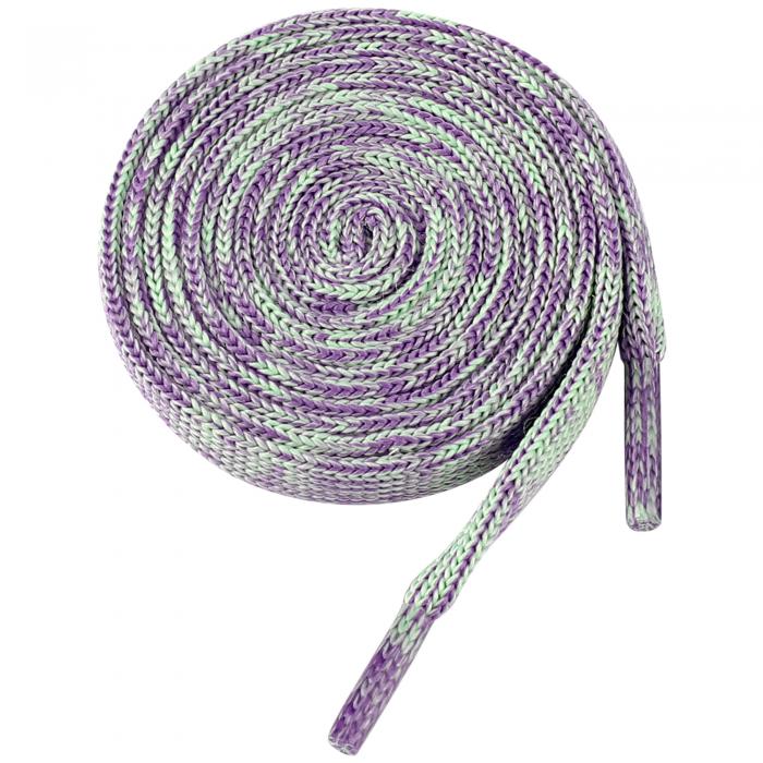 Elerevyo Flat Colorful Shoelaces Gradient Colors Shoe Laces for Boots Sneakers 2 Pairs Light Purple Grey 100cm/39.37