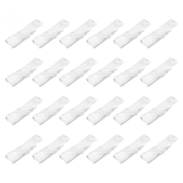 uxcell 24枚 ホワイトサテンテーブルナプ キン ポリエステル製 スクエア型 明るいテーブルナプ キン フ..