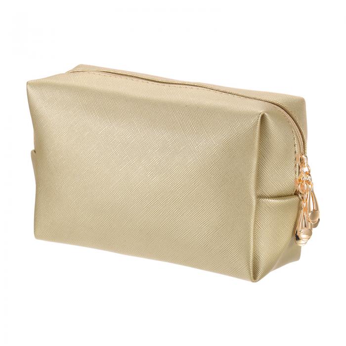 uxcell PUレザー製 正方形メイクポーチ 防水コスメティックオーガナイザーバッグ ジッパーポーチ 女性..