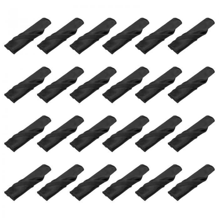 uxcell 24枚 黒いサテンテーブルナプ キン ポリエステル製 正方形 明るいテーブルナプ キン ファ ブリ..