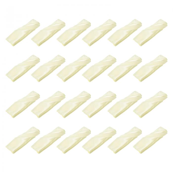 uxcell 24枚 ホワイトサテンテーブルナプ キン ポリエステル製 スクエア型 明るいテーブルナプ キン フ..