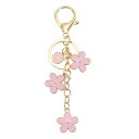 uxcell イニシャルレターキーチェーン かわいい花キーチェーンアルファベットTレターキーチェーン装飾女性用ガールズキーパースハンドバッグバックパック(ライトピンク 1個入り)