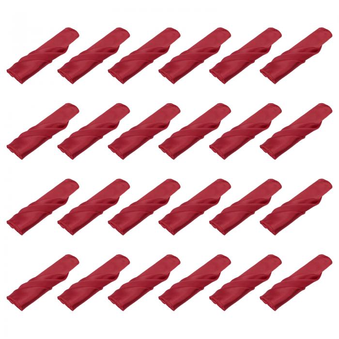 uxcell 24枚 クラレットサテンテーブルナプ キン ポリエステル製 正方形 明るいテーブルナプ キン ファ..