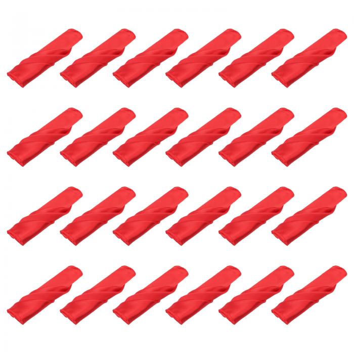 uxcell 24枚 赤いサテンテーブルナプ キン ポリエステル製 正方形 明るいテーブルナプ キン ファ ブリ..