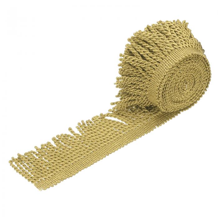 uxcell カーテンフリンジトリム、5ヤード×3インチファ ブリックトリム装飾フリンジ、裁縫DIYクラフトカ..