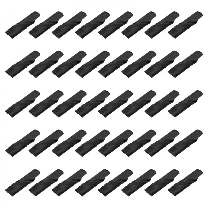 uxcell 40枚 黒いサテンテーブルナプ キン ポリエステル製 正方形 明るいテーブルナプ キン ファ ブリ..