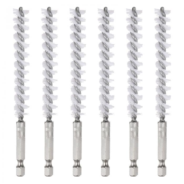 uxcell 6個 ナイロンボアブ ラシ11mm Dia 4.5"ロングクリーニングツイ ストワイヤーブ ラシハンドル付..