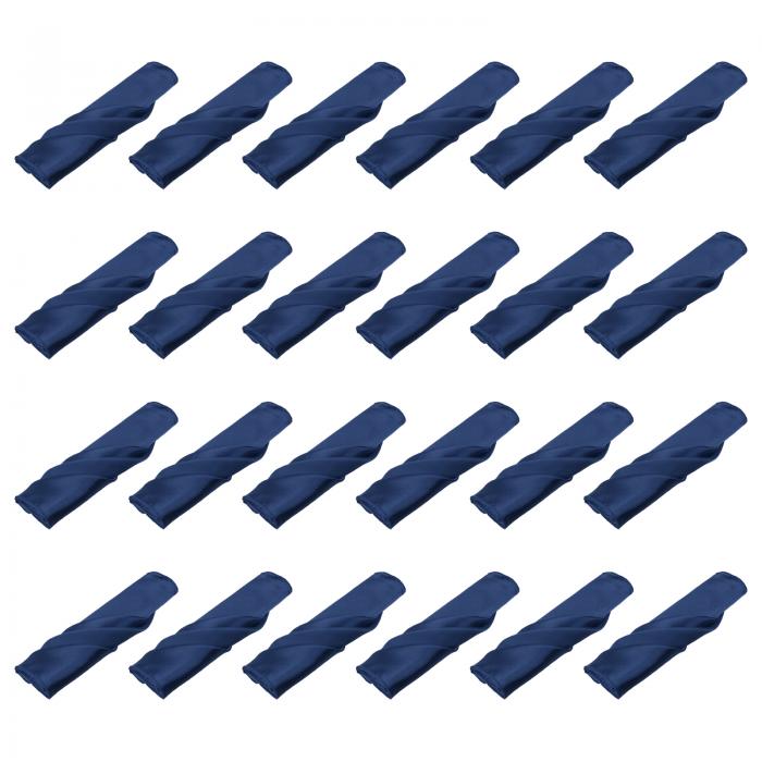 uxcell 24枚 ネイビーブルーサテンテーブルナプ キン ポリエステル製 スクエア型 明るいテーブルナプ ..