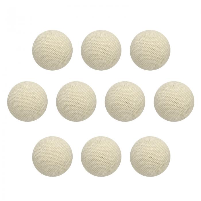 uxcell 10個の布製ボタン 10mm 直径 丸型金属シャンク クラフト用交換ボタン 衣類装飾 DIY アクセサリー ベージュ ホワイト