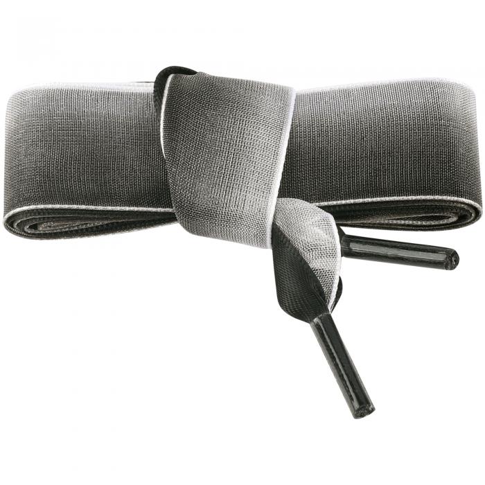 Elerevyo サテンリボン靴ひも 二重層フラットスノーヤーン靴ひも レディース 1組 グラデーションブラック 80cm