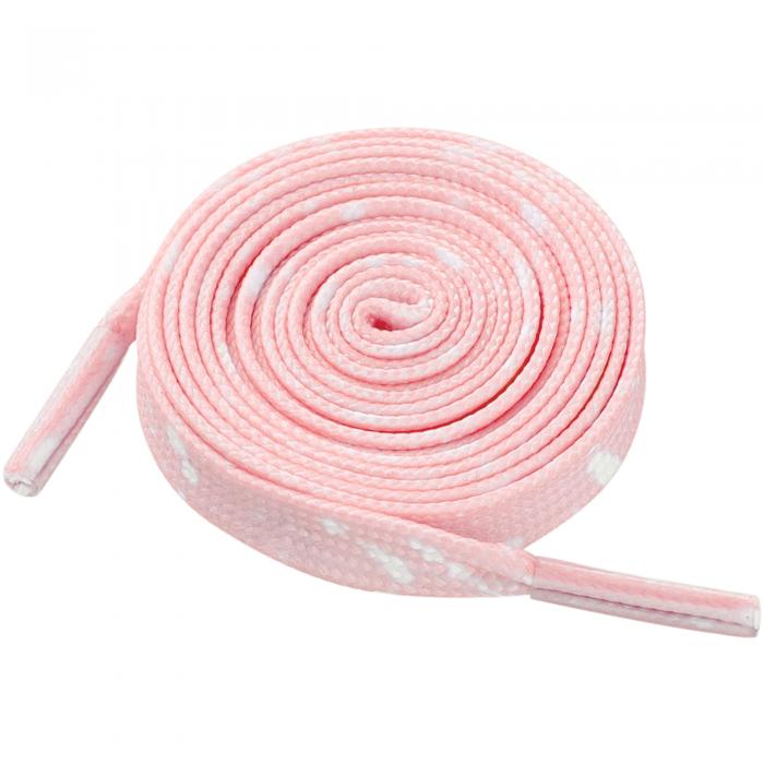 Elerevyo ユニセックス フラットシューレース スプラッターペイント 楽しいスニーカー用靴ひも 2組 ピンク 120cm