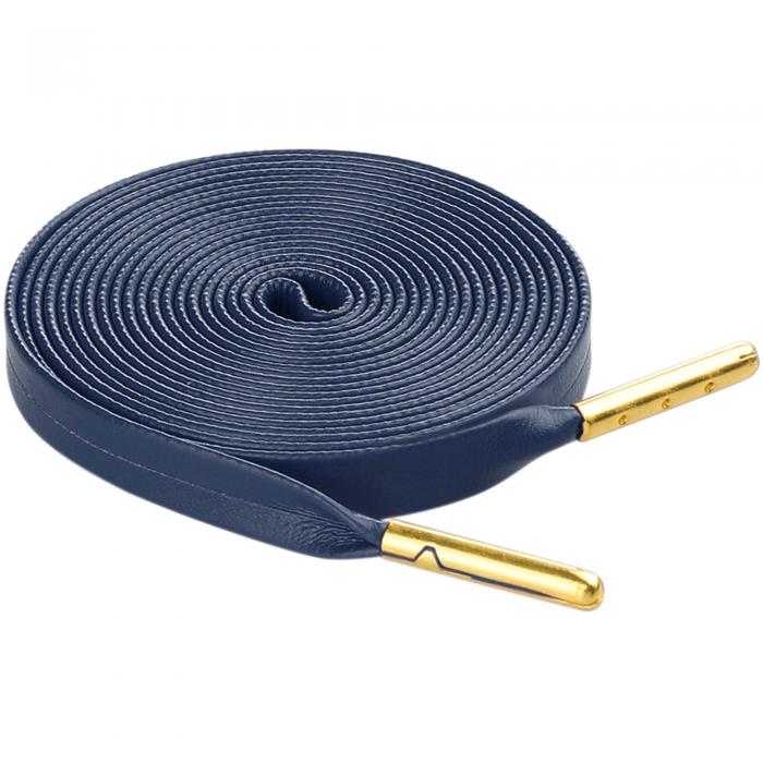 Elerevyo ユニセックス PUレザー フラット靴ひも スニーカー ブーツ用 1組 ネイビー 180cm