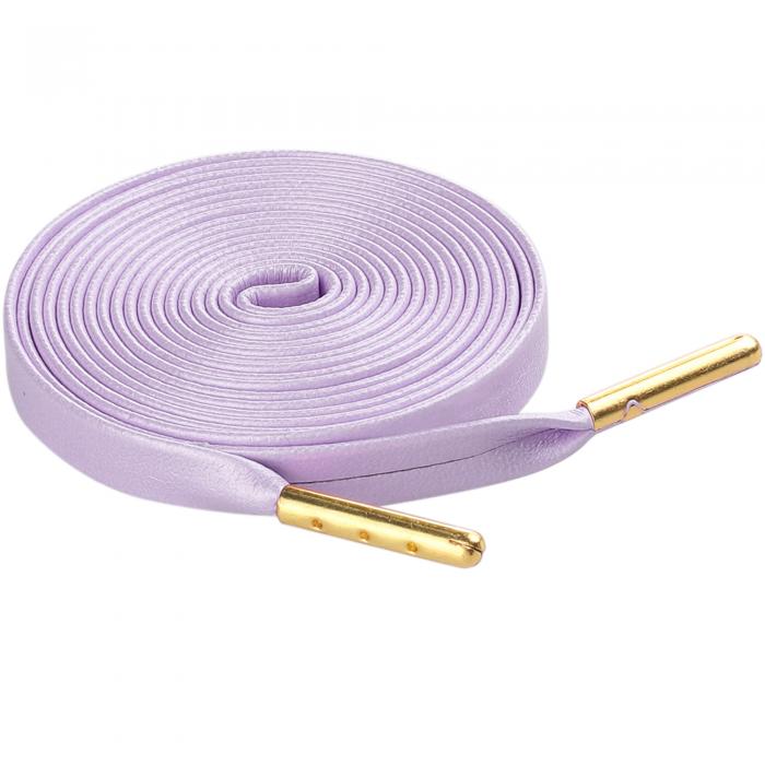 Elerevyo ユニセックス PUレザー フラット靴ひも スニーカー ブーツ用 1組 ライトパープル 120cm
