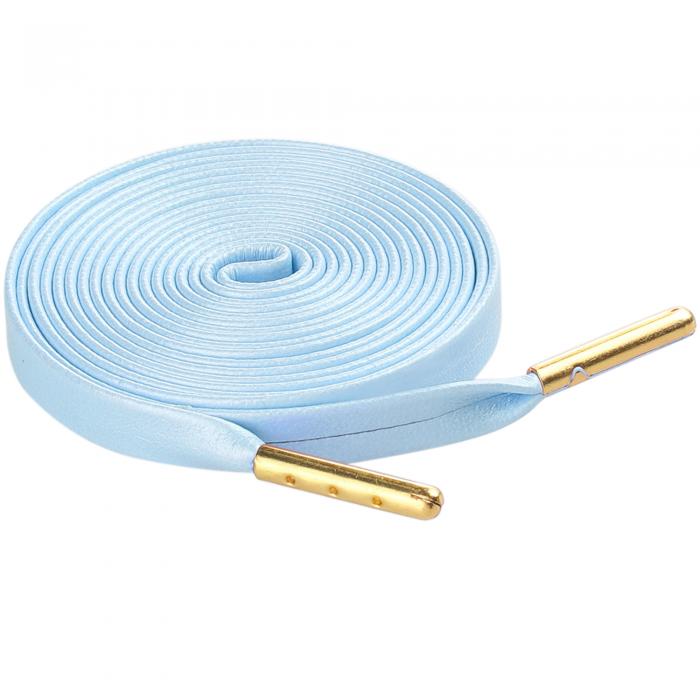 Elerevyo ユニセックス PUレザー フラット靴ひも スニーカー ブーツ用 1組 ライトブルー 90cm