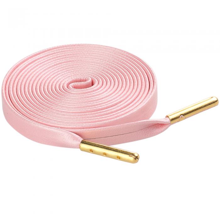 Elerevyo ユニセックス PUレザー フラット靴ひも スニーカー ブーツ用 1組 ピンク 80cm