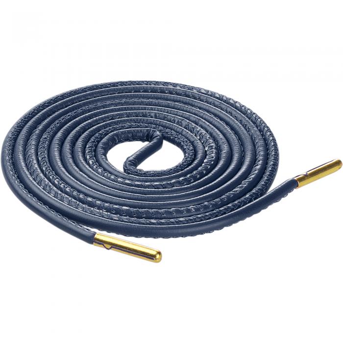 Elerevyo 靴ひも フェイクレザー 無地 ラウンド型 靴ひも スニーカー ブーツ用 1組 ネイビー 160cm/63