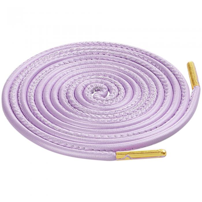 Elerevyo 靴ひも フェイクレザー 無地 ラウンド型 靴ひも スニーカー ブーツ用 1組 ライトパープル 120cm/47.2