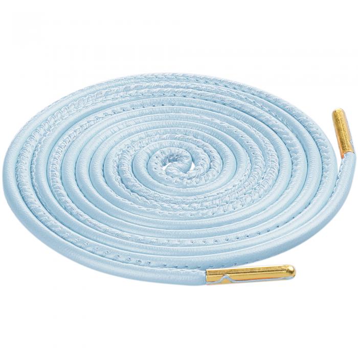 Elerevyo 靴ひも フェイクレザー 無地 ラウンド型 靴ひも スニーカー ブーツ用 1組 ライトブルー 80cm/31.5