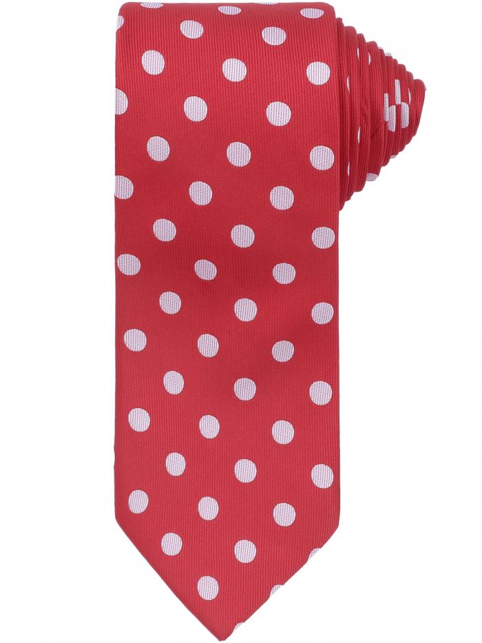 Elerevyo メンズ ドット柄 セルフタイ ネクタイ 織り クラシック幅 サテン 光沢 結婚式用 クラシック 赤 One Size