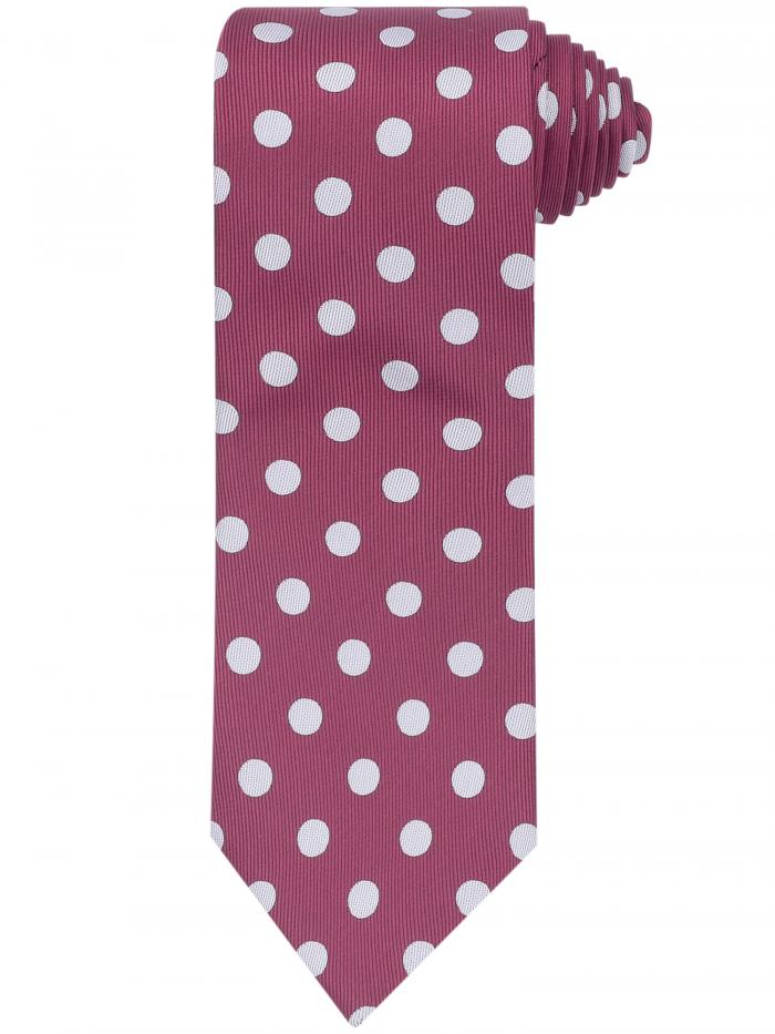 Elerevyo メンズ ドット柄 セルフタイ ネクタイ 織り クラシック幅 サテン 光沢 結婚式用 クラシック フクシア One Size