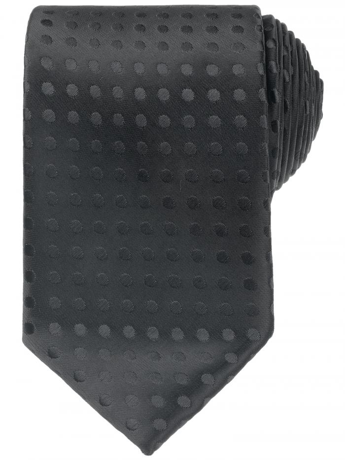 Elerevyo メンズ ドット柄 セルフタイ ネクタイ 織り クラシック幅 サテン 光沢 結婚式用 クラシック ブラック One Size