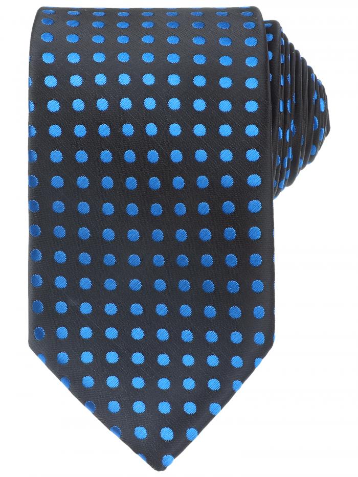 Elerevyo メンズ ドット柄 セルフタイ ネクタイ 織り クラシック幅 サテン 光沢 結婚式用 クラシック 黒と青の点 One Size