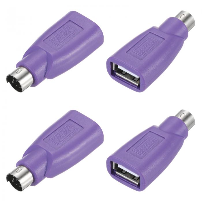 uxcell 4個 PS/2からUS Bポート PS/2メスからUS Bオスアダプター 有線マウスキーボードデスクトップPC..