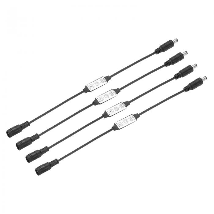 uxcell LEDストリップディマー 12Vから24V 6Aミニ明るさ調節可能コントローラーランプスイッチ シングルカラーストリップ用 DCプラグ付き 黒4個入り