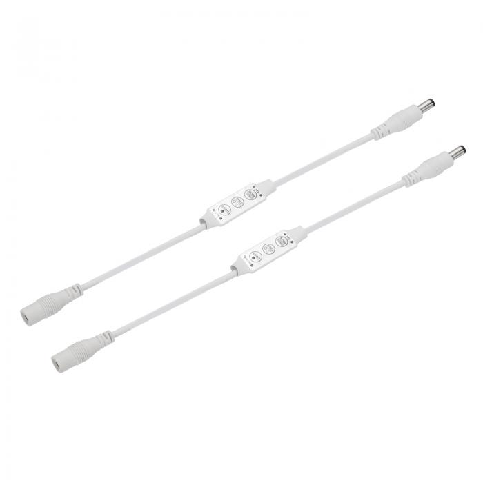 uxcell LEDストリップディマー 12Vから24V 12Aミニ明るさ調節可能コントローラーランプスイッチ シングルカラーストリップ用 DCプラグ付き ホワイト2個パック