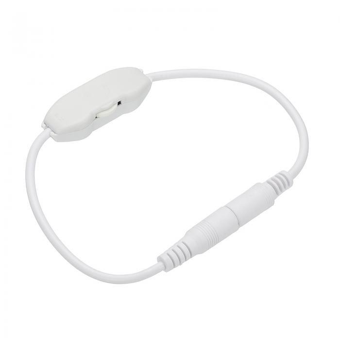 uxcell LEDストリップディマー DC 12Vから24V 6A ロータリー明るさ調節可能コントローラーランプスイッチ シングルカラーストリップ用 DCプラグ付き ホワイト