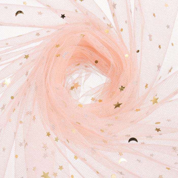 uxcell 60" x 8.7ヤード チュールファ ブリック スタームーンシーケン チュールリボンロール 結婚式 パ..