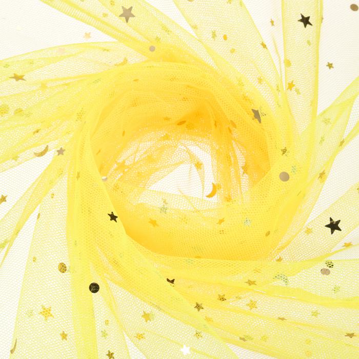 uxcell 60" x 8.7ヤード チュールファ ブリック スタームーンシーケン チュールリボンロール 結婚式 パ..