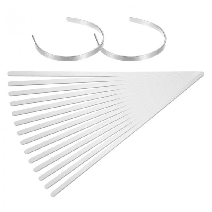 uxcell 18個 ブレスレット空白 3/16 x 6インチ カフバングル空白 DIY宝石作り用ステンレス鋼（シルバー 厚さ1mm）