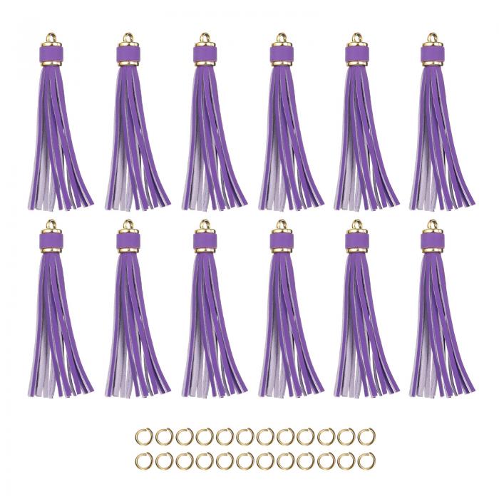 uxcell 12個 PUレザータッセル 4.3