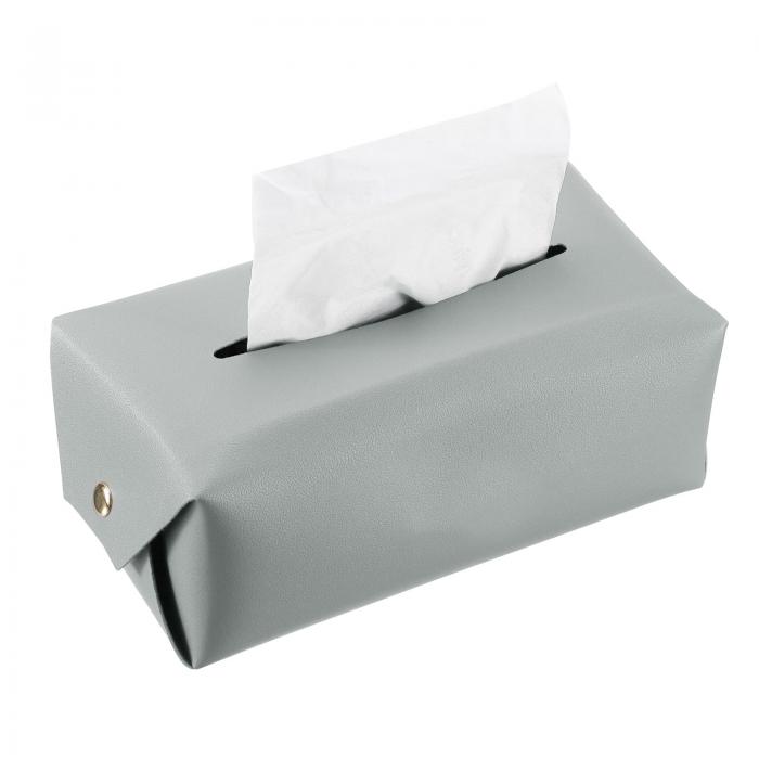 uxcell ティッシュボックスカバー ボタン付き 長方形ティッシュボックスホルダー PUレザー フェイシャ..