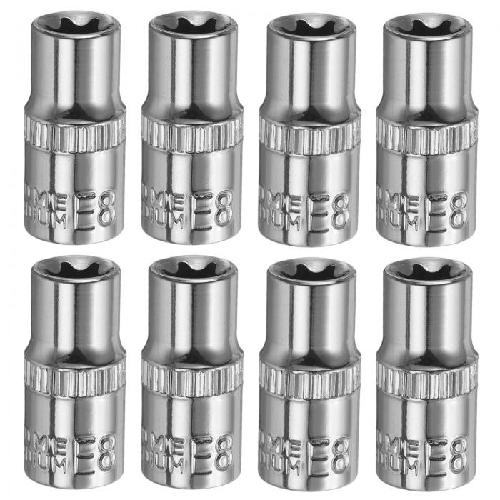 uxcell 8個セット E-Torx ソケット 1/4
